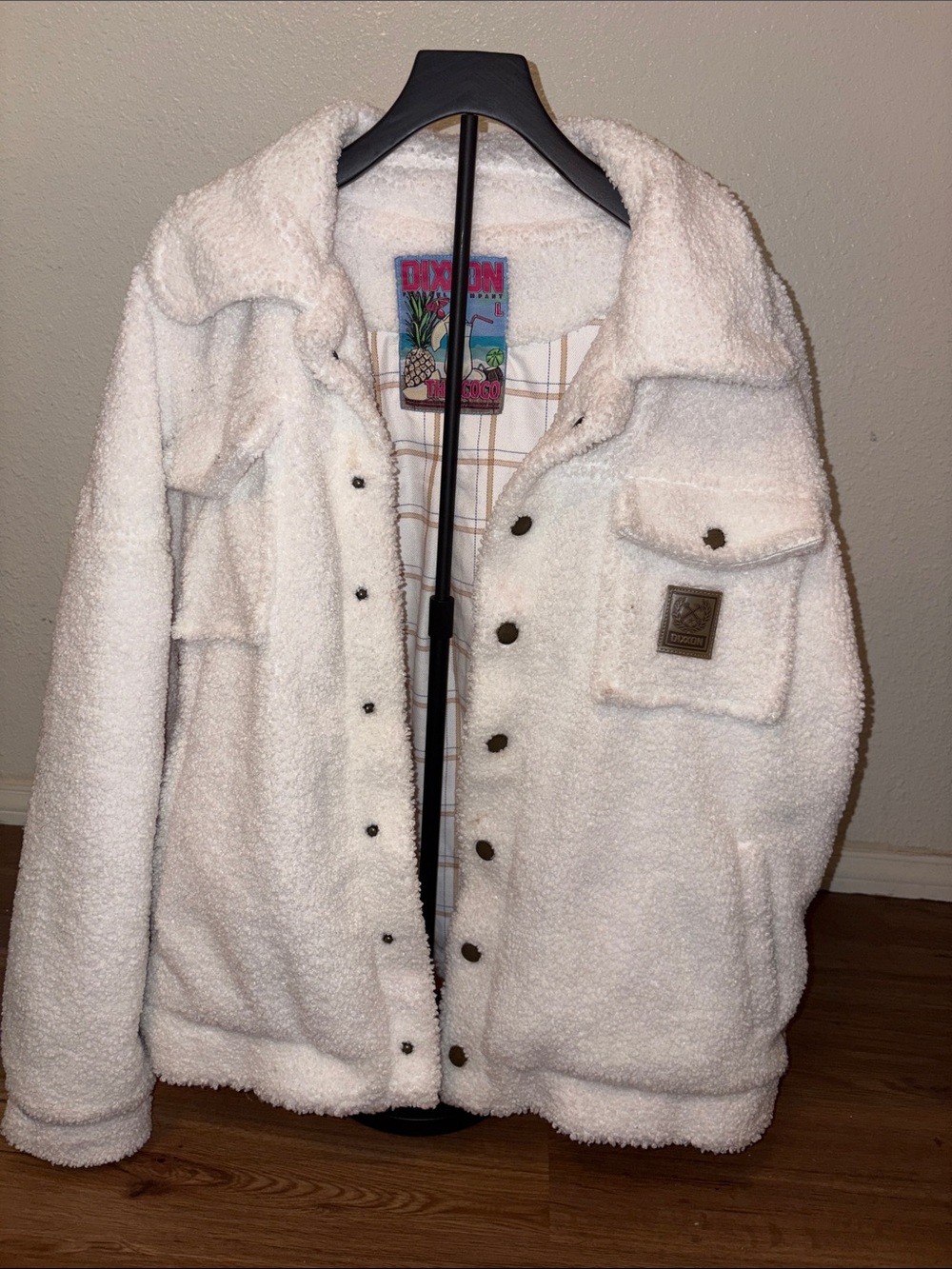 DIXXON Off-White Sherpa Button Jacket